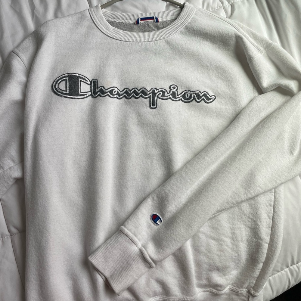White & Grey Champion Crewneck